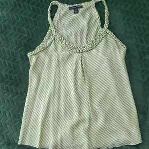 Banana Republic Green Striped Top, S